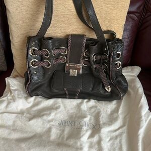 Jimmy Choo Black and Silver Shoulder Bag